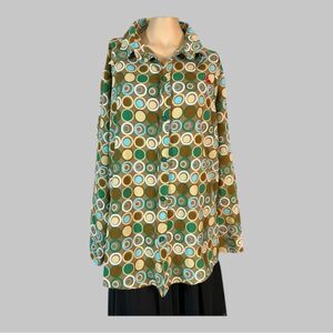 Vintage 1970s Men's Button Down Shirt- Medium